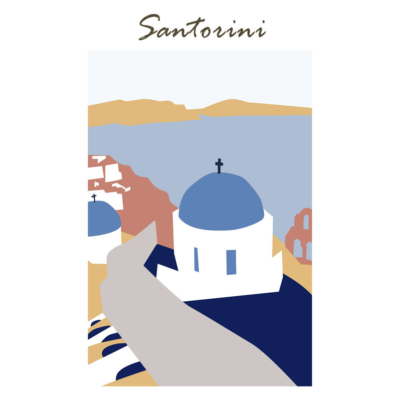 Santorini Grèce III, H 36 po x l 24 po x P 1,25 po