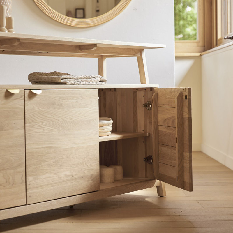 Pola 64.96'' W Solid Wood Sideboard