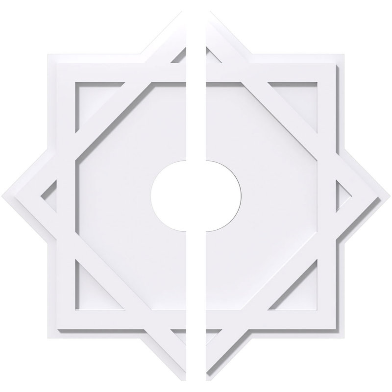 Médaillon de plafond contemporain en PVC de 16 po x P 3 po x P 8 3/4 po x P 1 po Axel, H 1 po x l 16 po x P 16 po