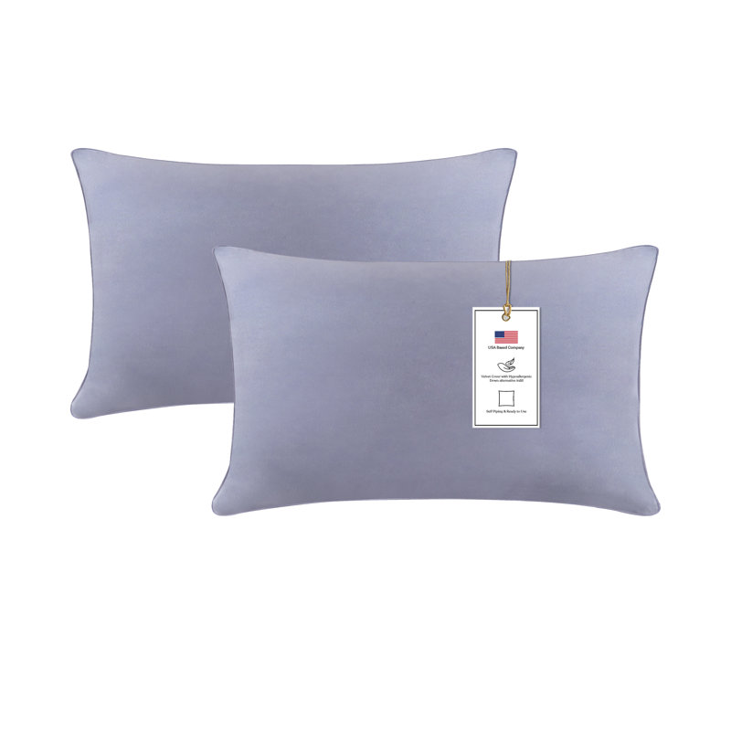 Inserts décoratifs en duvet d'oie en duvet synthétique Alha - hypoallergénique, prêt à l'emploi, ensemble de 2, Latte grise