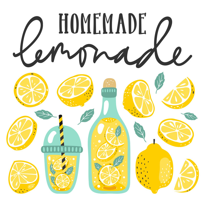 Lemonade by Daria Voskoboeva - Wrapped Canvas Print, 30cm H x 30cm W x 3.8cm D