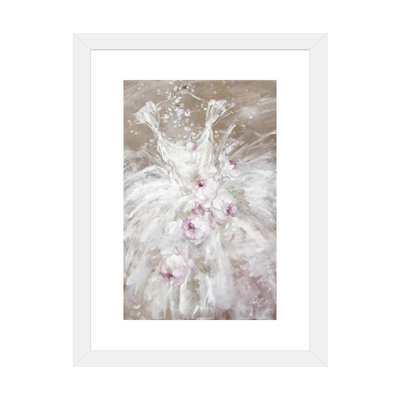 Tutu en blanc avec des roses par Debi Coules - reproduction d'art