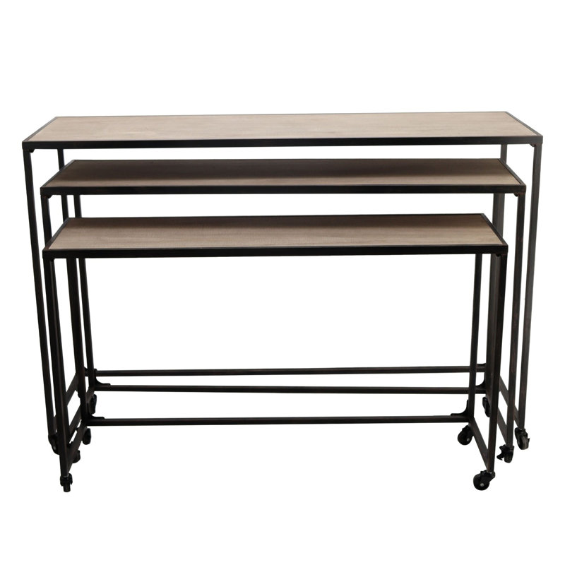 VIP Metal 48 in. Multicolor Nesting Display Tables on Casters Set of 3