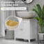 Meuble-lavabo de salle de bain avec forme en U et tablette interne réglable (sans lavabo)-113463789