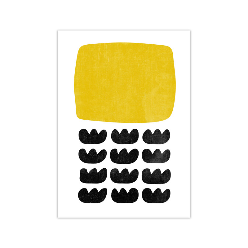 Yellow And Black Abstract Original - Print, No Frame, 42cm H x 30cm W x 1cm D