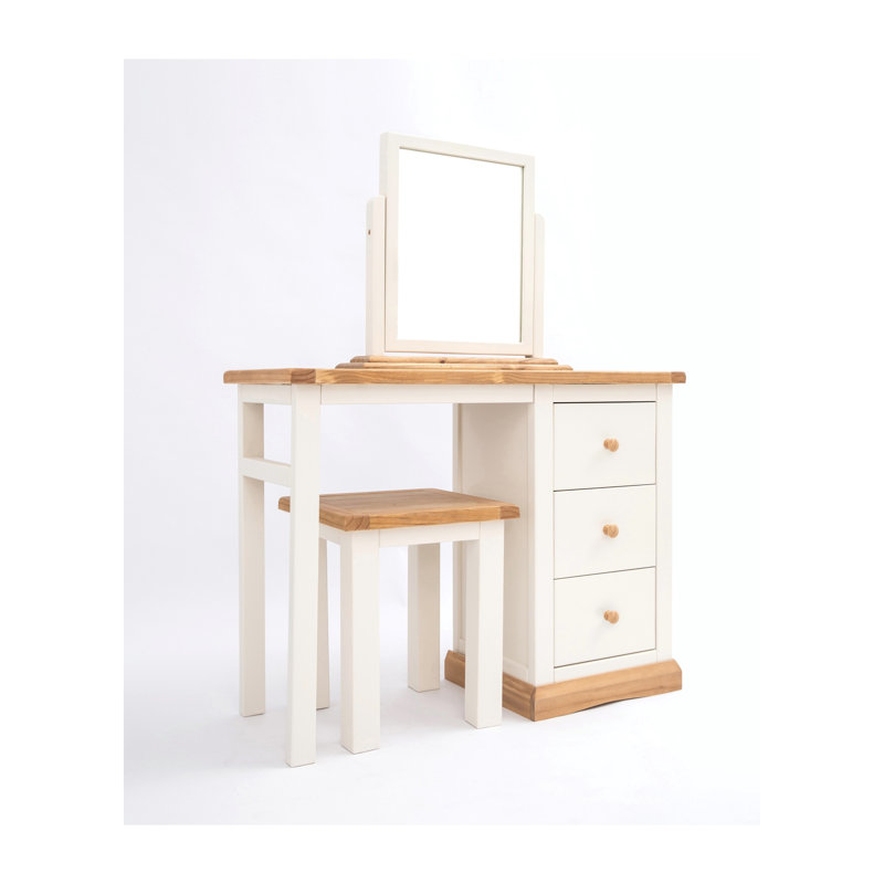 Whitehall Dressing Table with Mirror, Waxed Pine