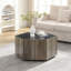 Table basse hexagonale rustique en bois rétro avec 2 tiroirs cachés-811467556-811467558