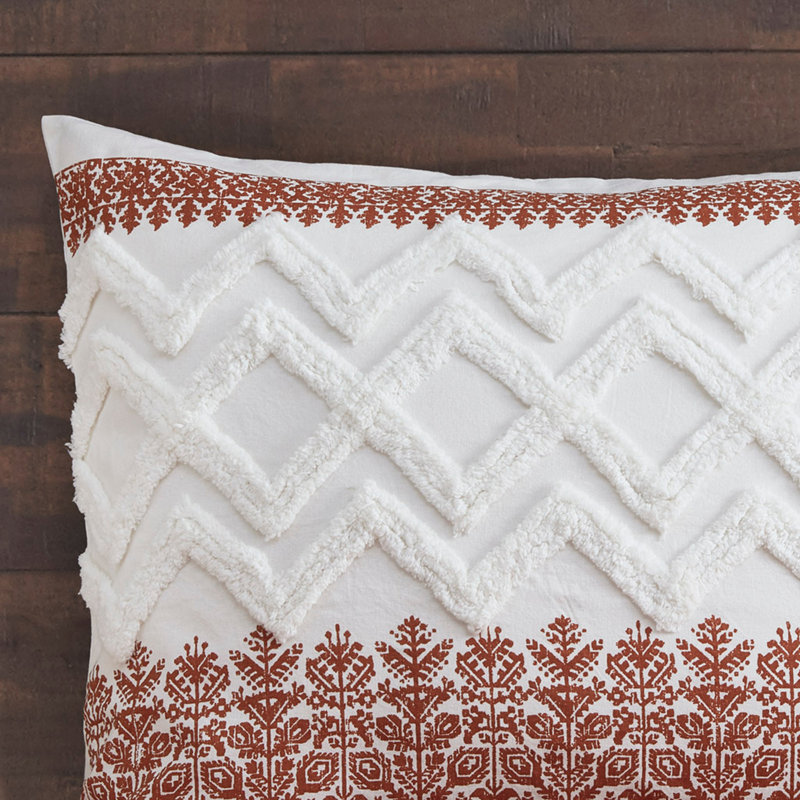 Ensemble d'édredon en coton 3 pièces avec capitonnage en chenille Auburn, Édredon double / double