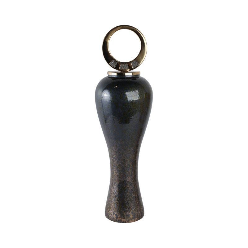 Sagebrook Home 34" Arielle Large Pyrite Stone And Metal Oversized, 34" H x 10" W x 10" D