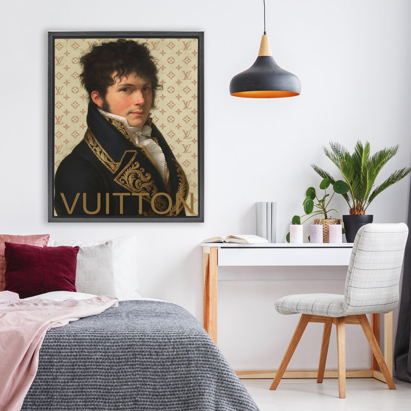 Cadre flottant «Glam Gentleman In Spring», design par Grotto Studios, Cadre flottant noir de jais, H 31 po x l 25 po