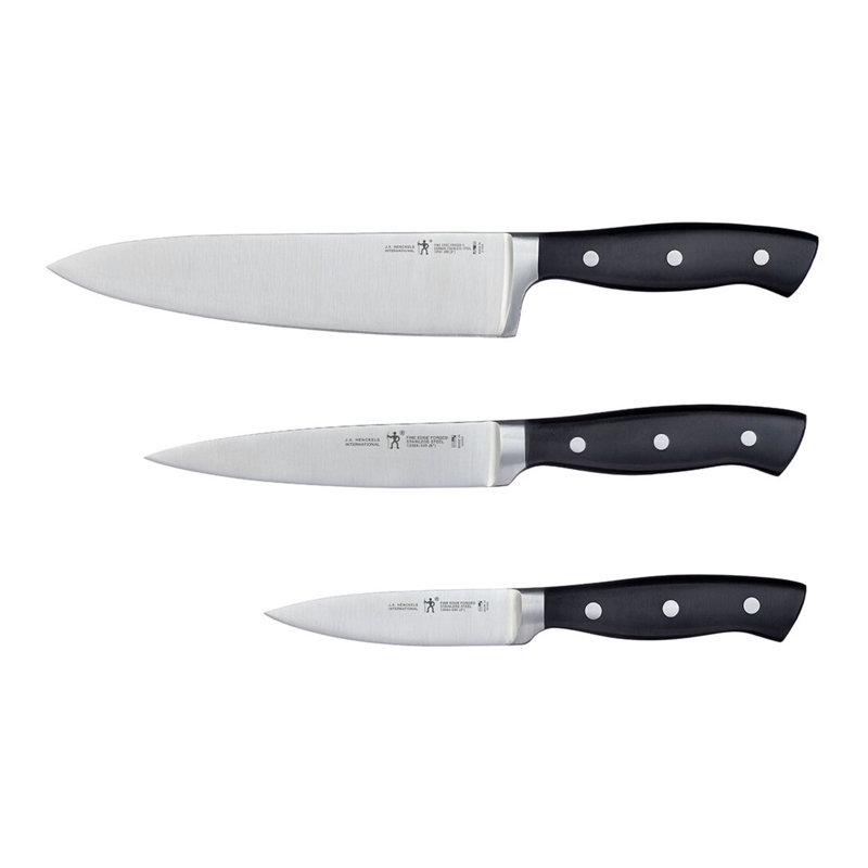 Ensemble de 3 couteaux Henckels Fine Edge Forged II, noir