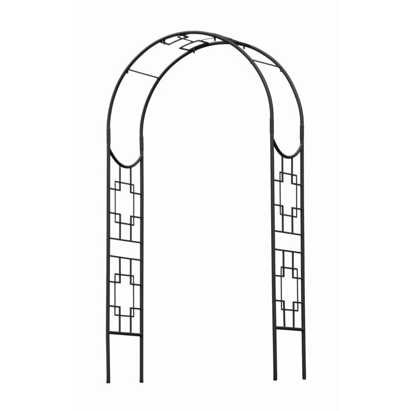 Elegant Graphite Iron Garden Arbor - 22"x98"x52"