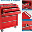 Caisse à outils robuste à 5 tiroirs - Armoire de rangement mobile en métal avec tiroirs et roues verrouillables, poignée latérale, doublure de protection - Garage, atelier, atelier de réparation - rouge-132151768