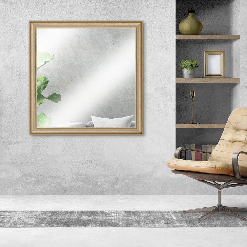 Miroir Eleganza, Argent doré, 41,5 po x 41,5 po