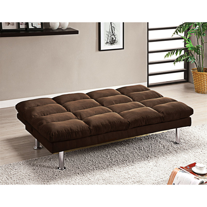 Canapé-lit convertible, Microfibre brun foncé