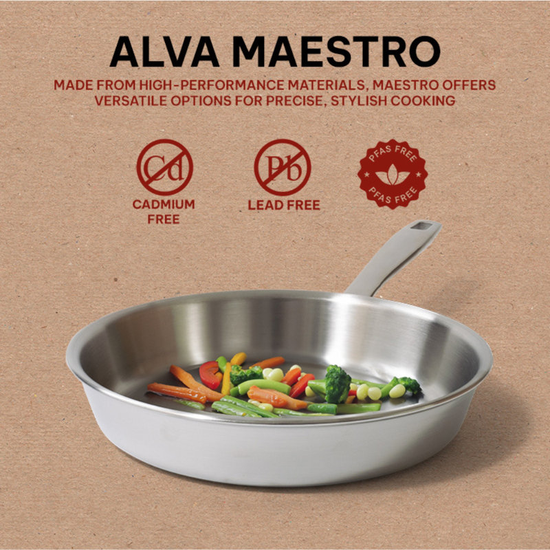Alva Maestro 11" Stainless Steel Nonstick Frying Pan Skillet