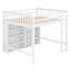 Lit mezzanine avec 8 tablettes de rangement ouvertes et échelle intégrée-1488715628
