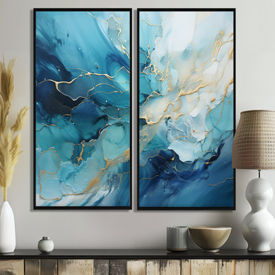 «Oceanic Collage I», ensemble de 2 collages abstraits