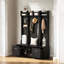 Hall Tree 58.8" Wide With Bench And Shoe Storage-1466455439