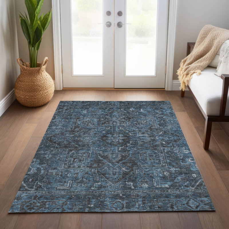 Washable Oriental Indoor / Outdoor Rug, Rectangle 8' x 10'