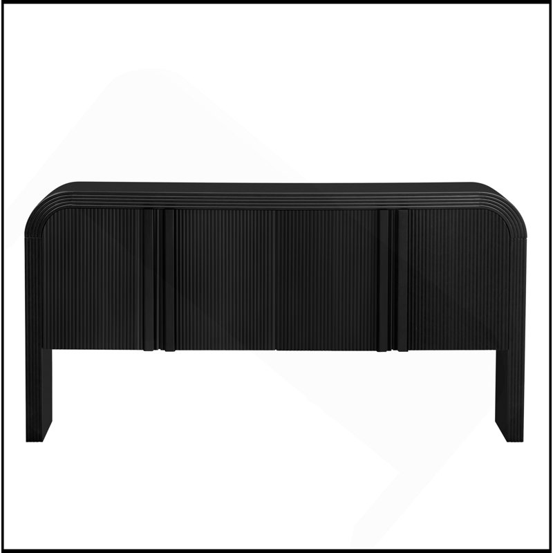 63-Inch Wave-Pattern Console Table With 4 Doors And Adjustable Shelf,Curved Design Sofa Table Behind Couch,Rustic Narrow Entryway Table For Living Room, Foyer And Hallway