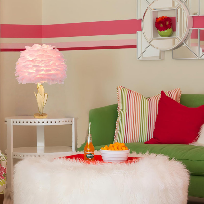 Pink Feather Lamp