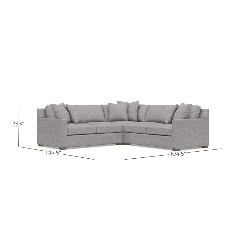 Kelsey Sectional, Dark Gray Polyester