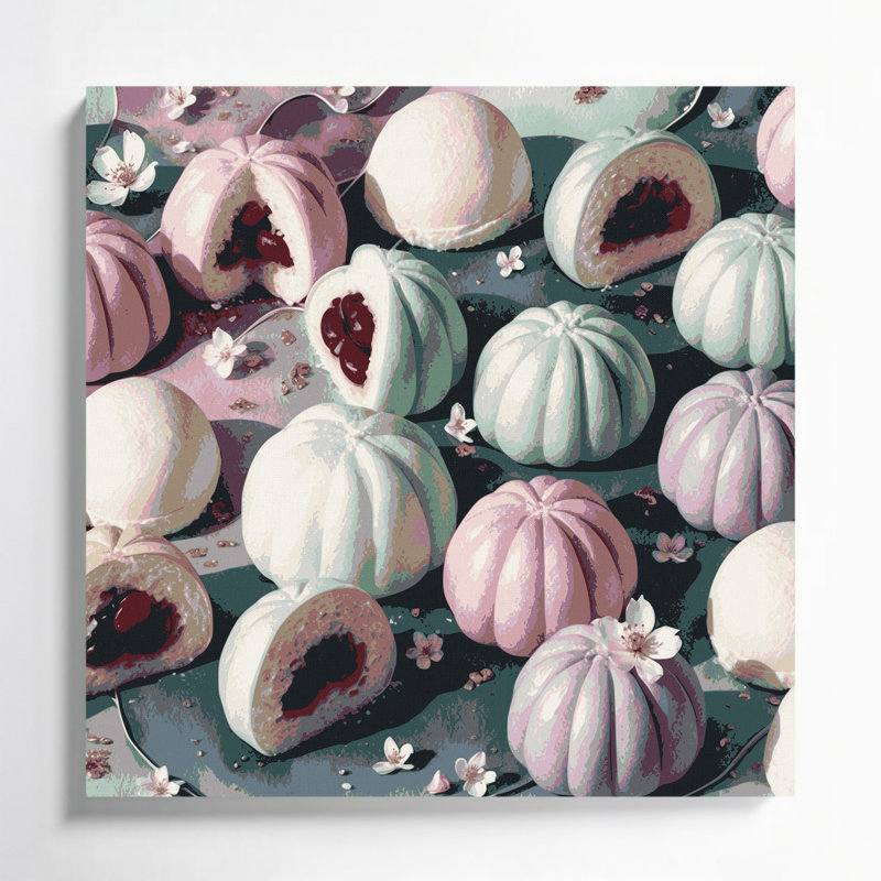 Art mural sur toile, Desserts Daifuku, H 8 po x l 8 po