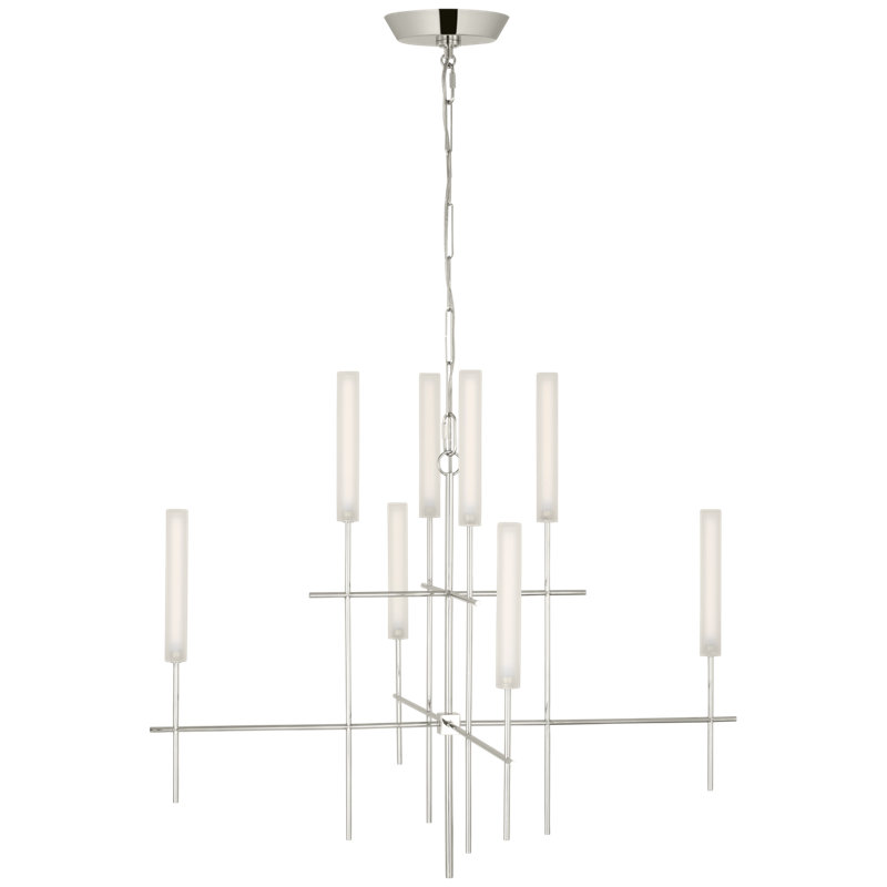 Fay 8 - Light LED Chandelier, Polished Nickel