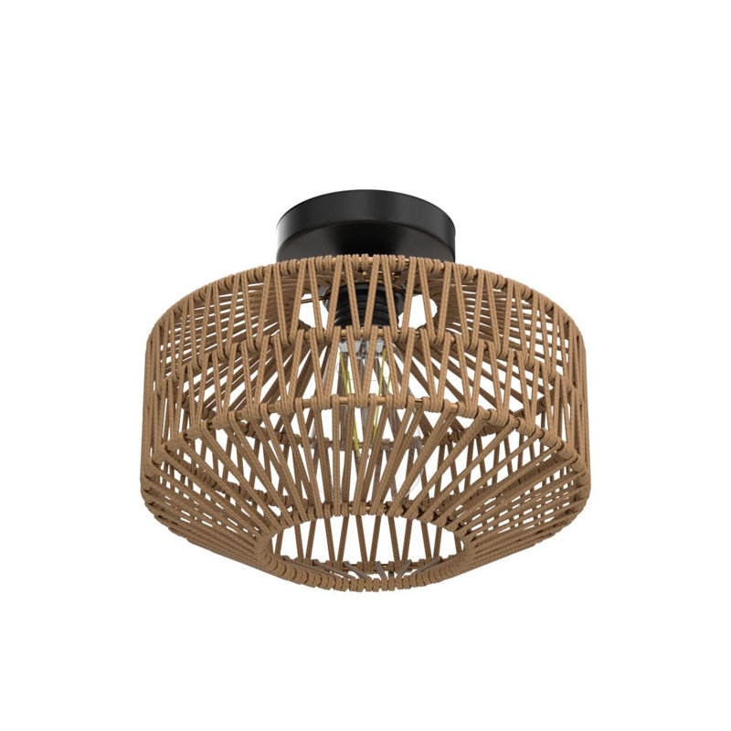 Plafonnier Boho, mini lustre en rotin avec ampoule à DEL à intensité variable, plafonnier tissé à la main pour le couloir, la cuisine, le vestibule et le salon