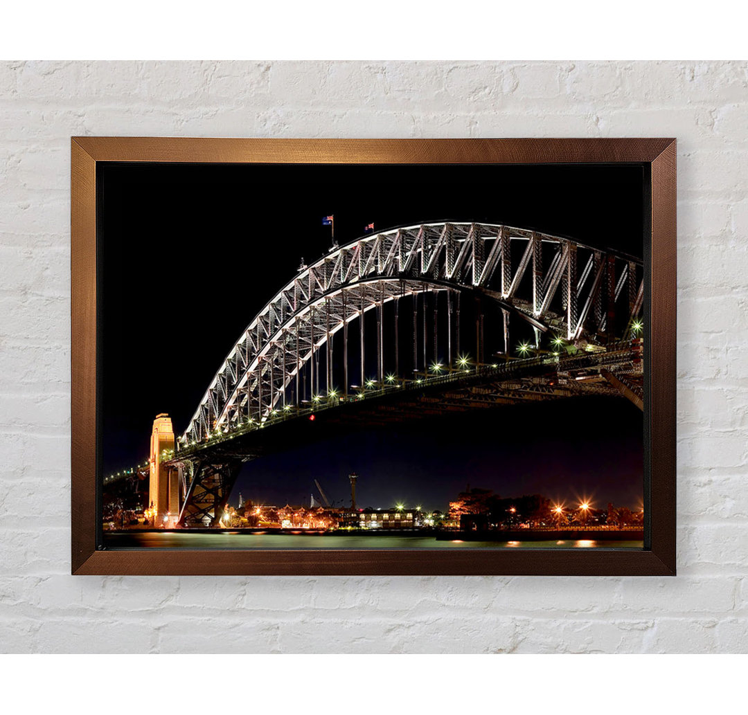 Gerahmter Kunstdruck Sydney Harbour Night Light