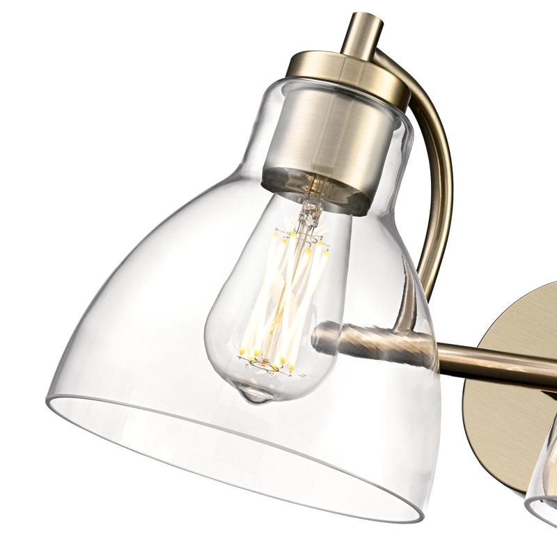 Knightsdale 17.5" 2-Light Vanity - Modern Gold, 17.5" Width, Brushed Gold, 2 Lights