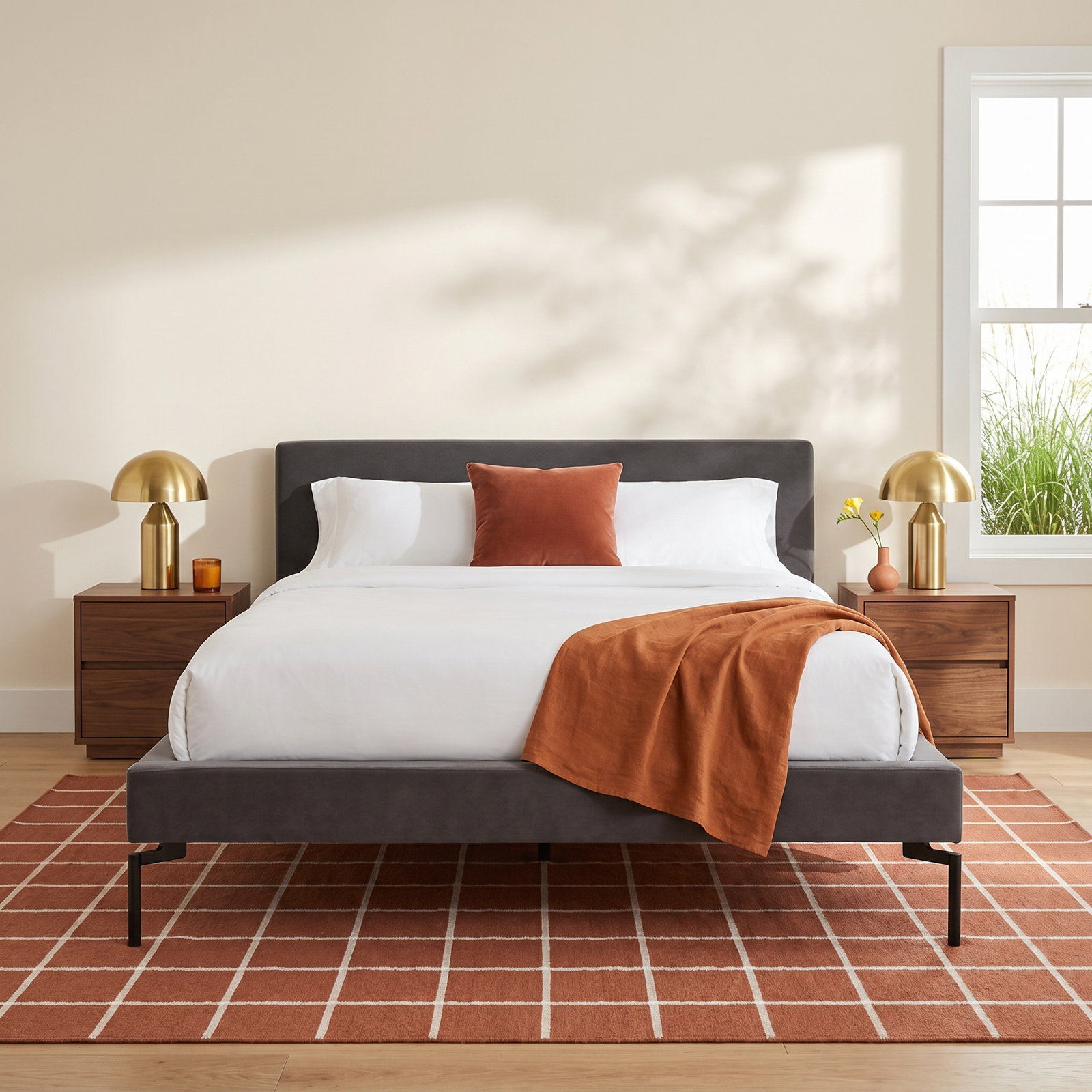 New Standard Upholstered Bed, Full, Storm Velvet/Black