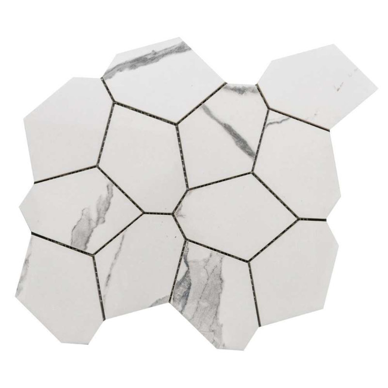 Stately Oasis 14" x 16" Porcelain Novelty Marble Look Wall & Floor Tile, Calacatta