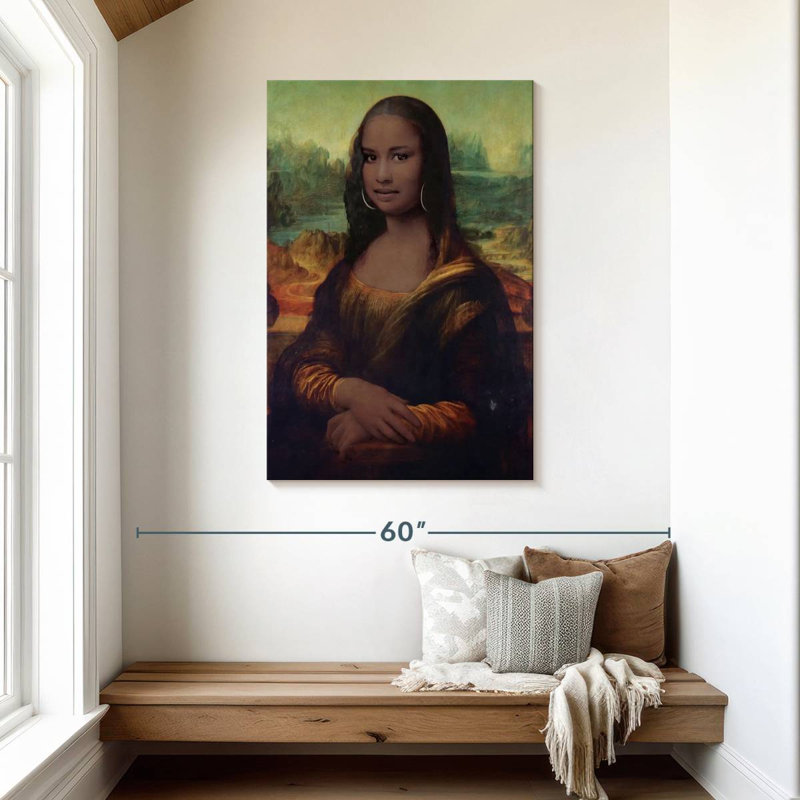 Leisha Mona Lisa d'inspiration afro-américaine, H 45 po x l 30 po