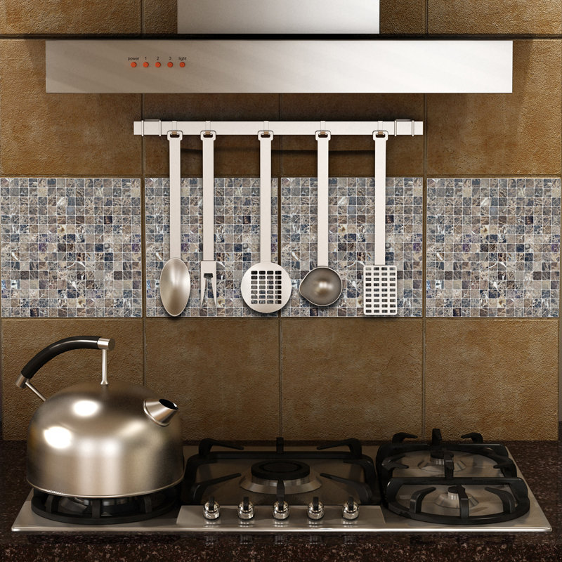 Carrelage mosaïque gris en vinyle 12,2 po x 24,4 po marble
