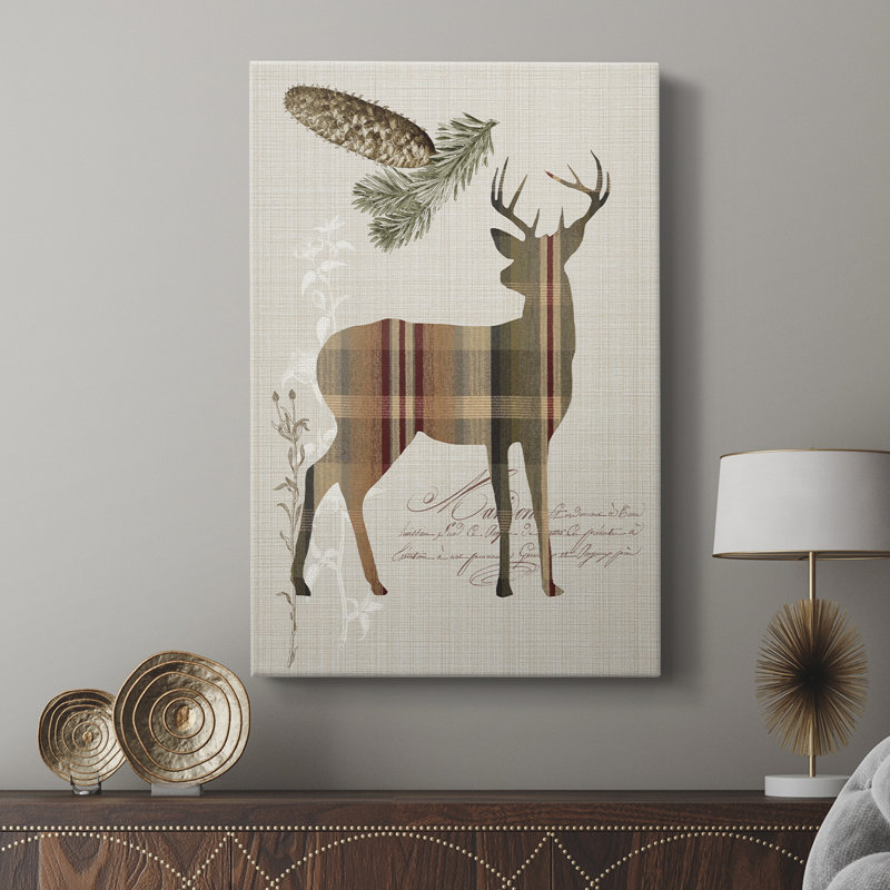 Woodland Plaid I -Gallery Wraraped Cavas, H 18 po x l 12 po