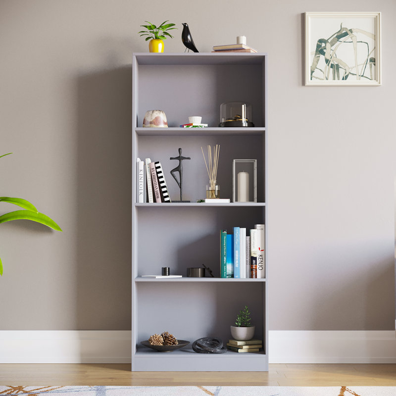 142cm H x 60cm W Standard Bookcase, Grey, 142 cm H x 60 cm W