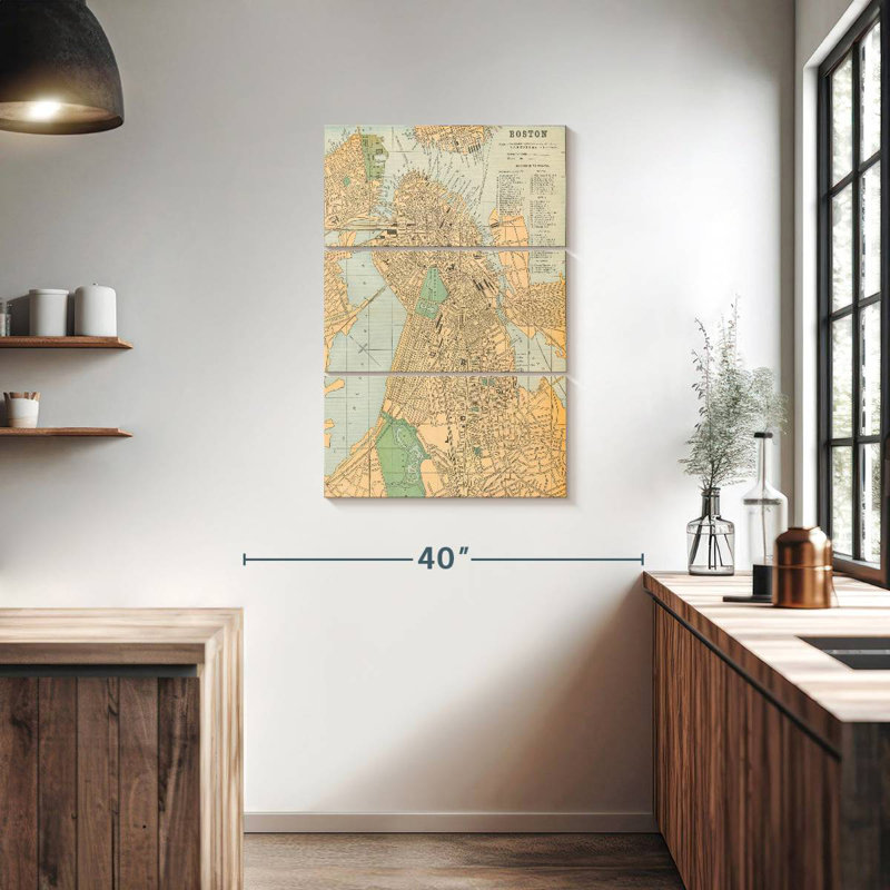 Aliaz Boston Map, 38" H x 24" W