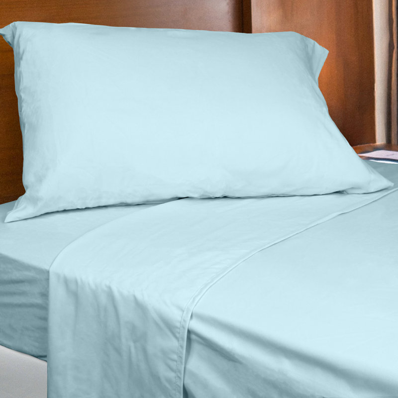 Microfiber Sheet Set, Queen Sheet Set + Fitted Sheet + 2 Pillowcases, Skye Blue