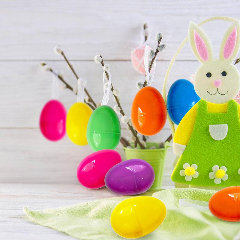 Oeufs de Pâques en plastique remplissables en vrac 2,25 po (paquet de 50)