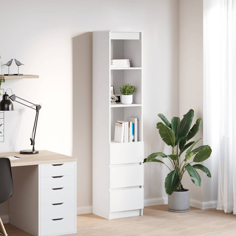 Highboard 37.5X35x180 Cm Engineered Wood, White