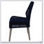 Chaise d'appoint à dossier bleu marine foncé (ensemble de 2) avec une construction en acajou massif, une finition élégante et une conception ergonomique pour une assise confortable