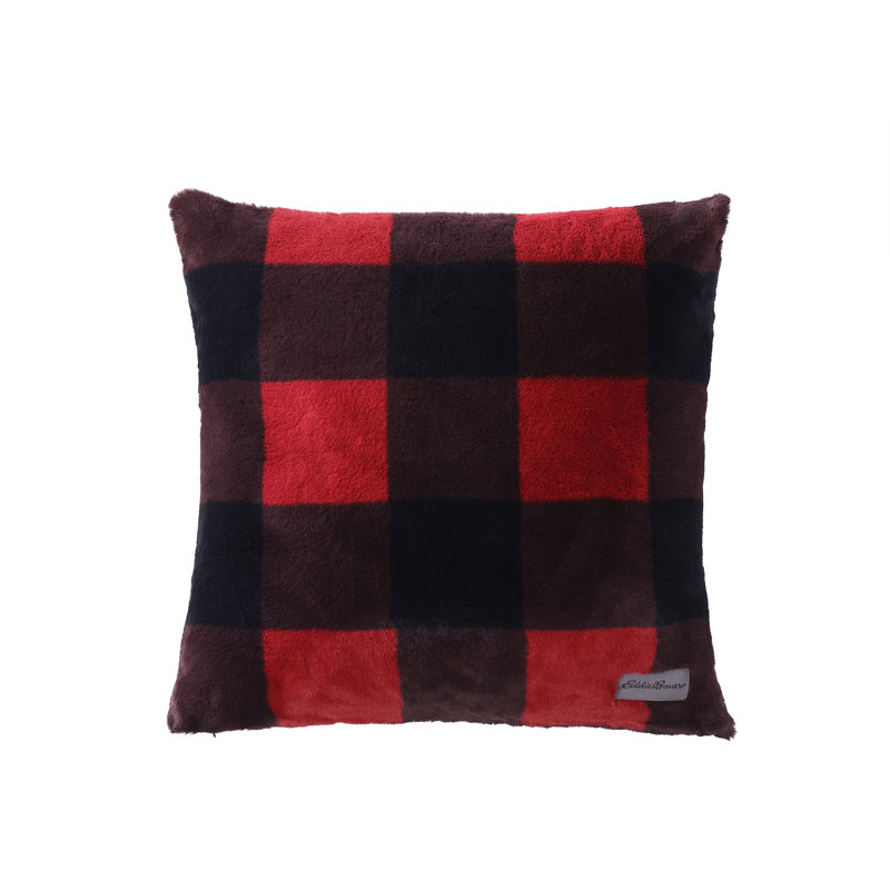 Blue and Black Plaid Reversible Fleece Pillow and Throw Set