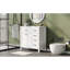 Armoire de salle de bain blanche 36 po - autoportante avec lavabo en céramique, tiroirs, lavabo-108207023-108207019