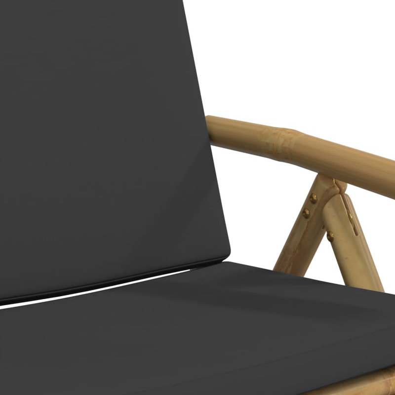  Ensemble de 4 chaises de jardin inclinables gris foncé