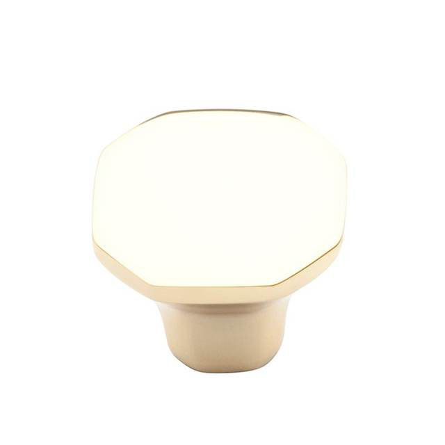 Severin 1 1/16" Length Geometric Knob, Polished Brass