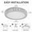 13.8" Modern Dimmable Flush Mount Crystal LED Ceiling Light with 3 Color Temperatures