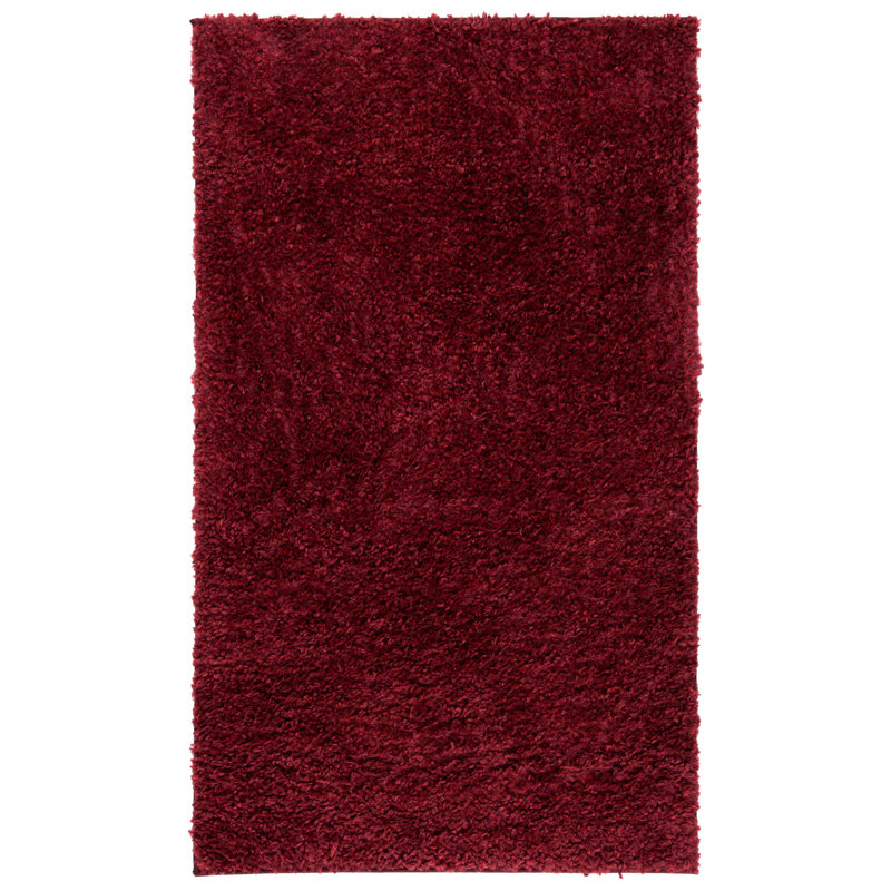Brittney Performance solid color shag rug, Burgundy, Rectangle de 10 pi x 14 pi