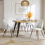 Ensemble de salle à manger moderne 5 pièces avec table à bords ondulés 63 po Shivani-105491104-105491105